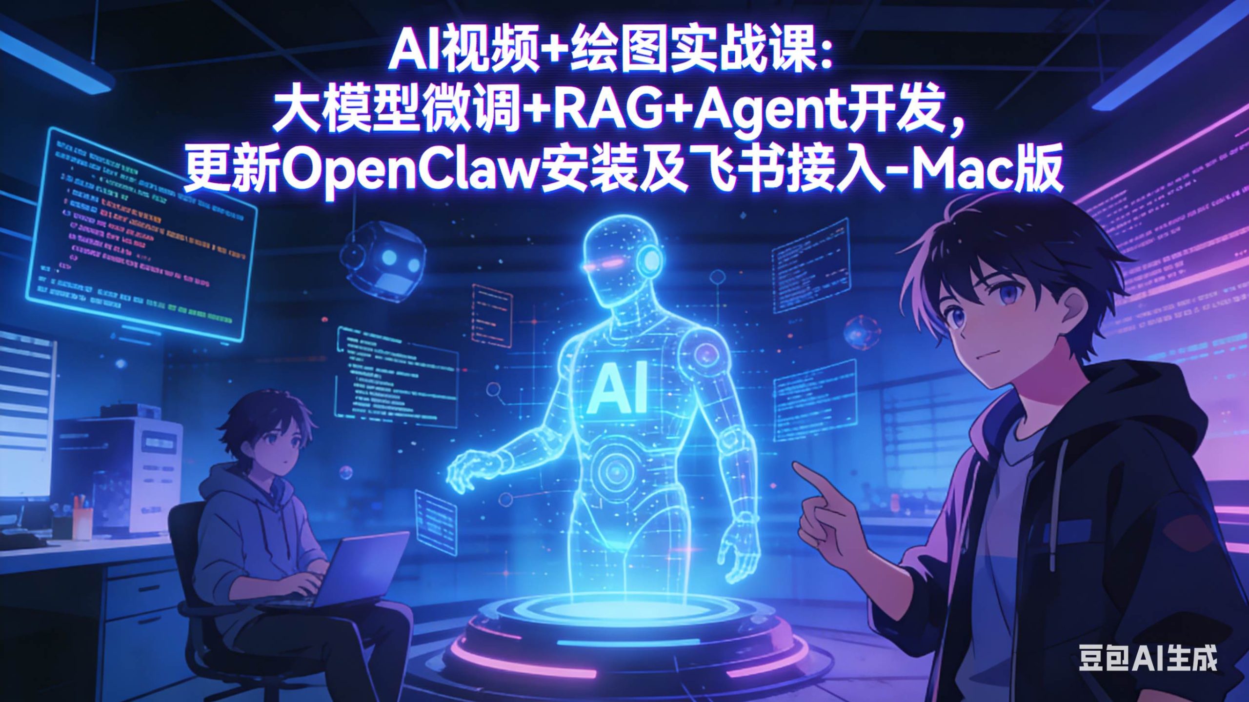 （17594期）AI视频+绘图实战课：大模型微调+RAG+Agent开发，更新OpenClaw安装及飞书接入-Mac版-洛柒笔记
