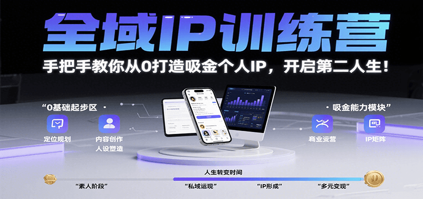 全域IP训练营，手把手教你从0打造吸金个人IP，开启第二人生！-洛柒笔记