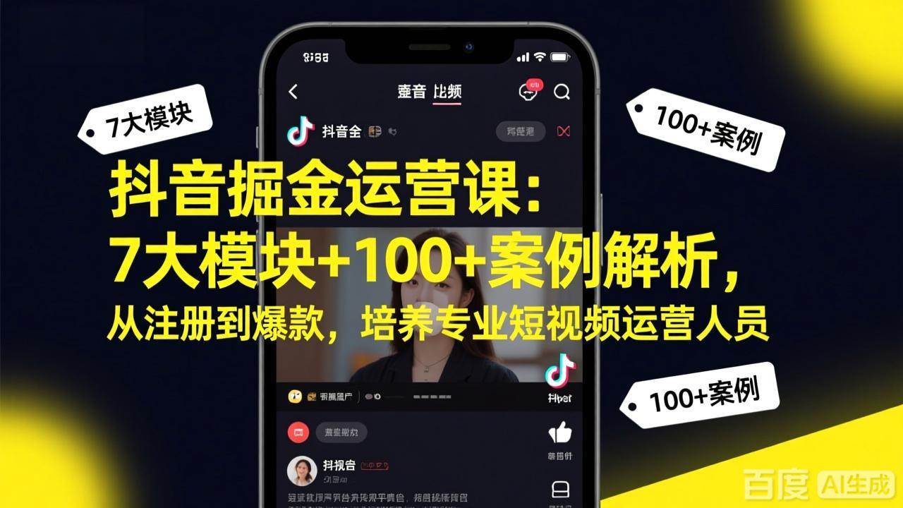 （17573期）抖音掘金运营课：7大模块+100+案例解析，从注册到爆款，培养专业短视频运营人员-洛柒笔记