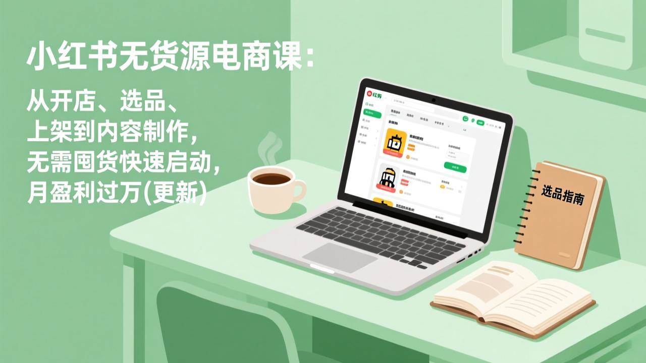 （18420期）小红书无货源电商课(5月12更新)：从开店、选品、上架到内容制作，无需囤货快速启动，月盈利过万-洛柒笔记