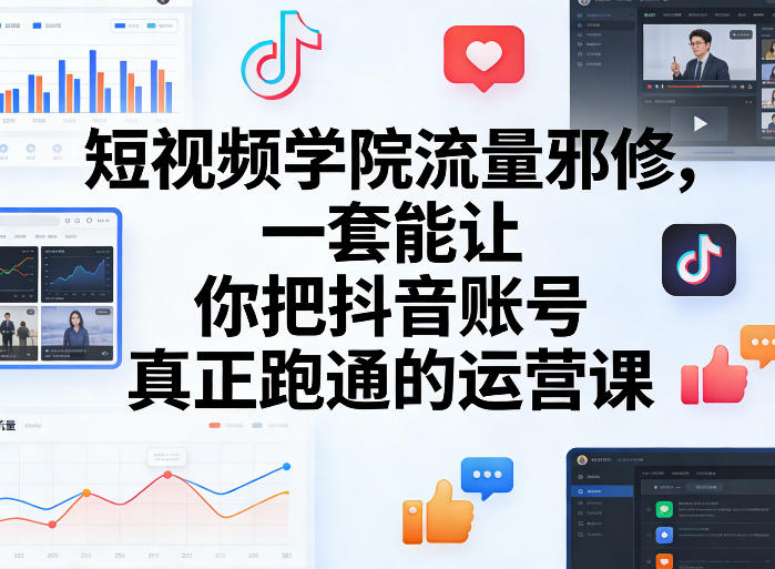 短视频学院流量邪修，一套能让你把抖音账号真正跑通的运营课-洛柒笔记