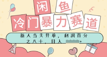 闲鱼冷门暴力赛道，新人当天开单，门槛低，日入多张-洛柒笔记