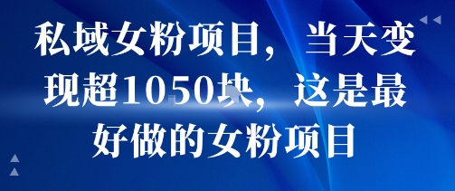 私域女粉项目，当天变现超1k，这是最好做的女粉项目，可放大操作-洛柒笔记