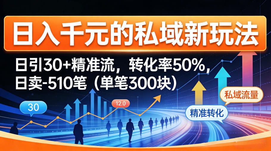 日入千米的私域新玩法：日引30＋精准流，转化率50%，日卖5-10笔（单笔300米）-洛柒笔记