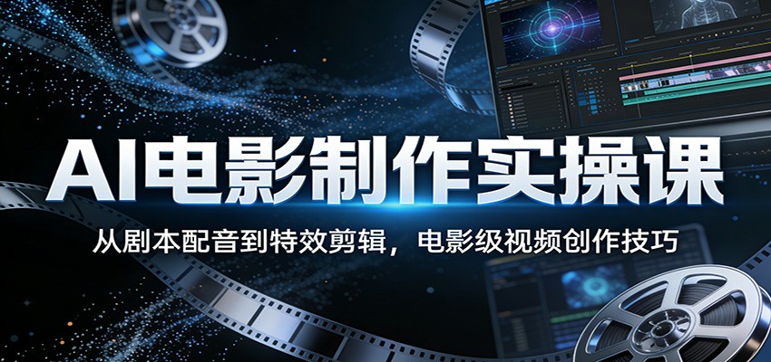 AI电影制作实操课：从剧本配音到特效剪辑，电影级视频创作技巧-洛柒笔记