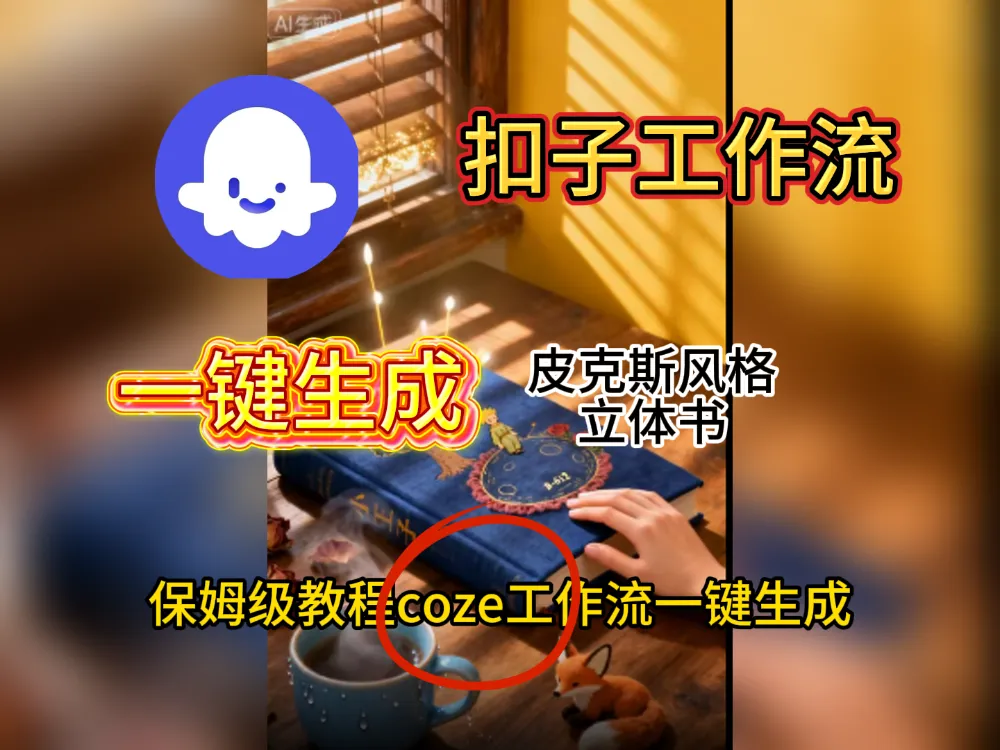扣子工作流一键生成视频教程-洛柒笔记