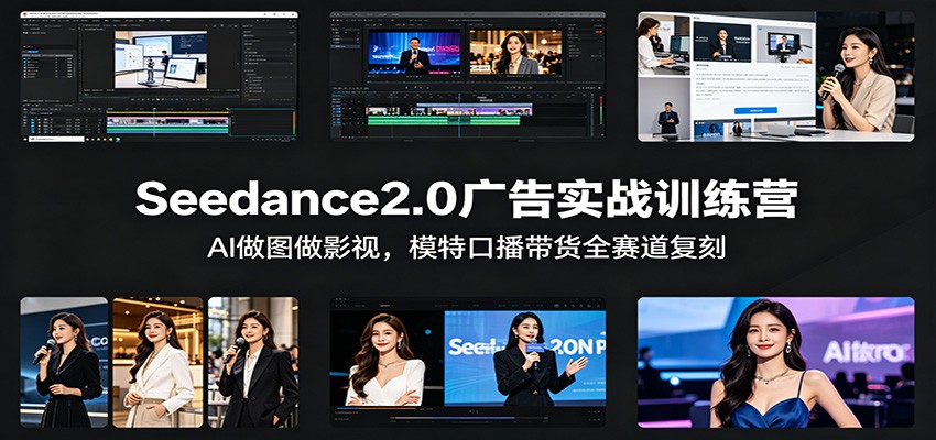 Seedance2.0广告实战训练营：AI做图做影视，模特口播带货全赛道复刻-洛柒笔记