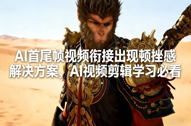 AI首尾帧视频衔接出现顿挫感解决方案，AI视频剪辑学习必看-洛柒笔记