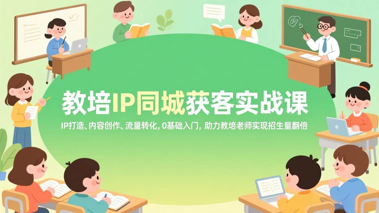 （17341期）教培IP同城获客实战课，IP打造、内容创作、流量转化，0基础入门，助力教培老师实现招生量翻倍-洛柒笔记