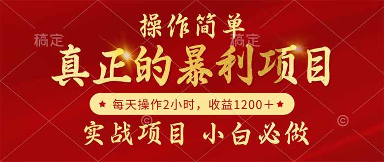 真正的暴利项目，操作简单，每天收益1200＋，自己做老板-洛柒笔记