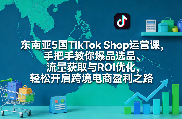 东南亚5国TikTok Shop运营课，手把手教你爆品选品、流量获取与ROI优化，轻松开启跨境电商盈利之路-洛柒笔记