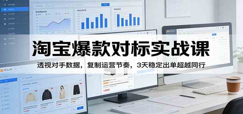 淘宝爆款对标实战课：透视对手数据，复制运营节奏，3天稳定出单超越同行-洛柒笔记