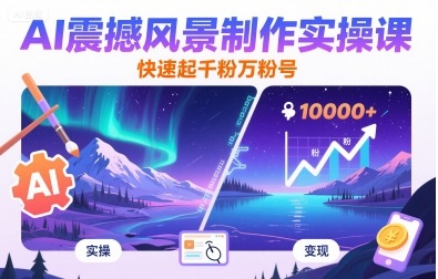 AI震撼风景制作实操课，快速起千粉万粉号-洛柒笔记