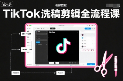 TikTok洗稿剪辑全流程课，PR洗稿剪辑全流程，TK洗稿运营课-洛柒笔记