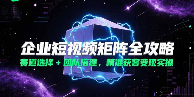 企业短视频矩阵全攻略，赛道选择+团队搭建，精准获客变现实操-洛柒笔记