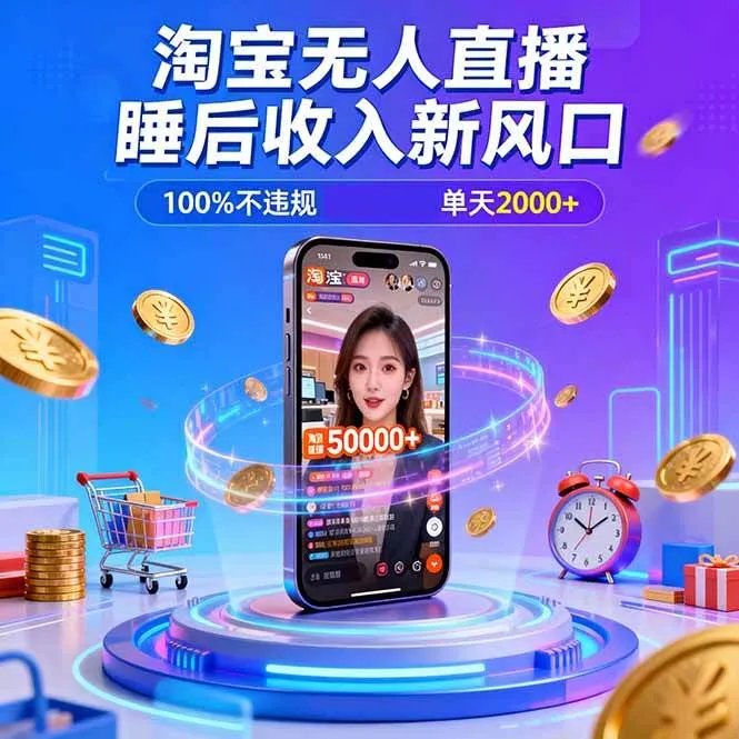 淘宝无人直播，不违规不封号，直播100小时卖了5万，年底旺季！-洛柒笔记