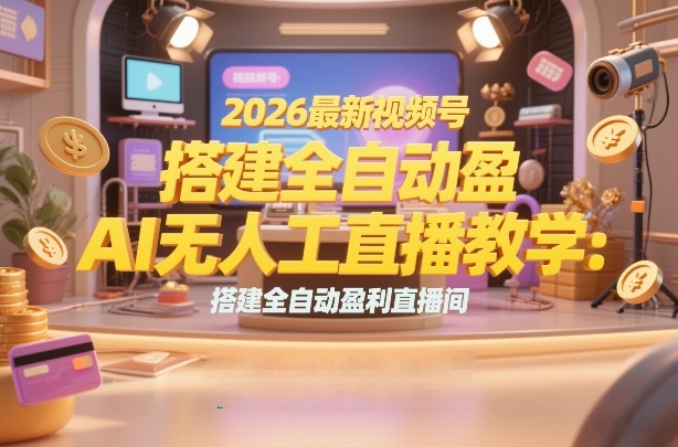 2026最新视频号AI无人直播教学：搭建全自动盈利直播间，低成本开启副业变现-洛柒笔记
