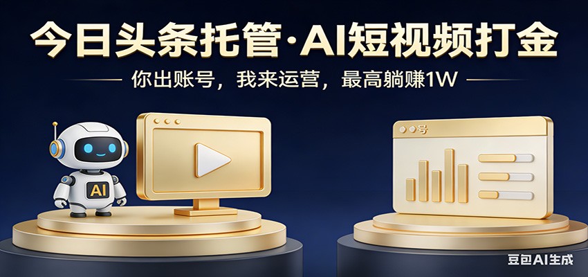 头条号AI托管,我提供作品,你提供账号,每天5分钟发布,小白躺赚3000+-洛柒笔记