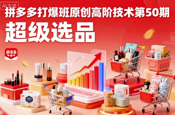 拼多多打爆班原创高阶技术第50期，超级选品-洛柒笔记