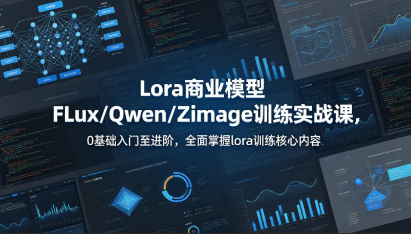 系统性学习Lora商业模型FLux／Qwen／Zimage训练实战课，0基础入门至进阶，全面掌握lora训练核心内容-洛柒笔记