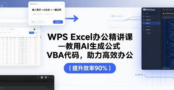 WPS Excel办公精讲课，教用 AI 生成公式，VBA 代码，助力高效办公-洛柒笔记