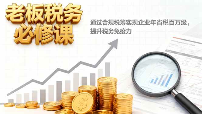 （16426期）老板税务必修课，通过合规税筹实现企业年省税百万级，提升税务免疫力-洛柒笔记
