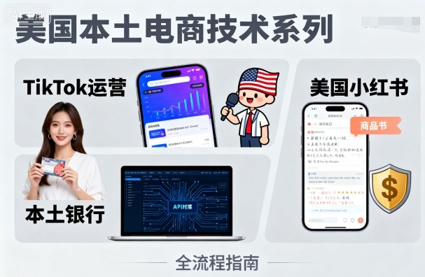 美国本土电商技术，Tiktok 运营篇+美国小红书篇+本土银行篇-洛柒笔记