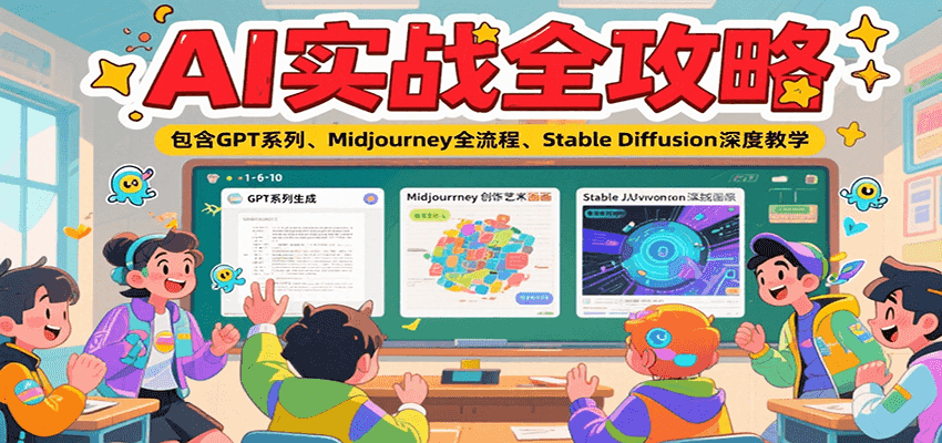 AI实战全攻略，包含GPT系列、Midjourney全流程、Stable Diffusion深度教学-洛柒笔记
