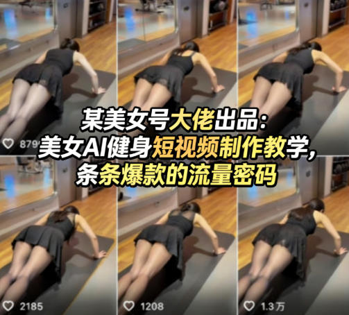 某美女号大佬出品：美女AI健身短视频制作教学，条条爆款的流量密码-洛柒笔记