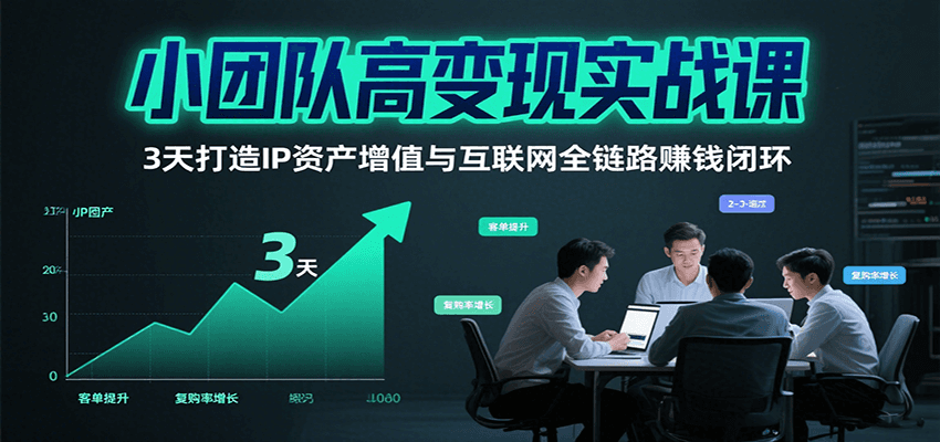 小团队高变现实战课，3天打造IP资产增值与互联网全链路赚钱闭环（第二期）-洛柒笔记