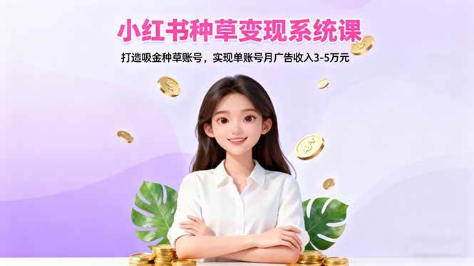 （16468期）小红书种草变现系统课：打造吸金种草账号，实现单账号月广告收入3-5万元-洛柒笔记