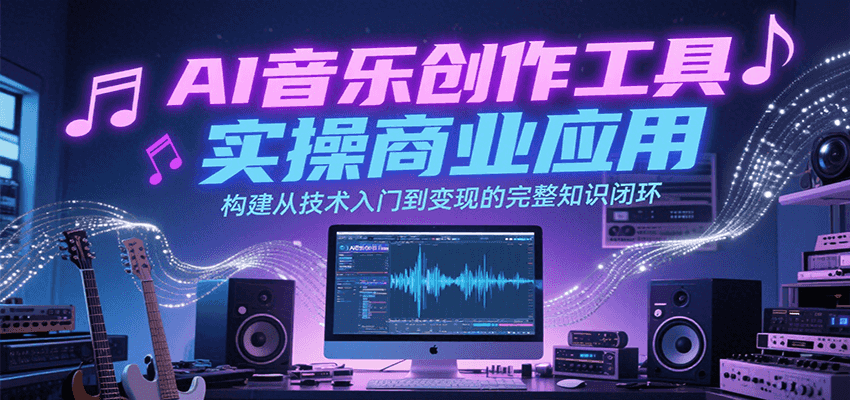 AI音乐创作工具实操商业应用，构建从技术入门到变现的完整知识闭环-洛柒笔记