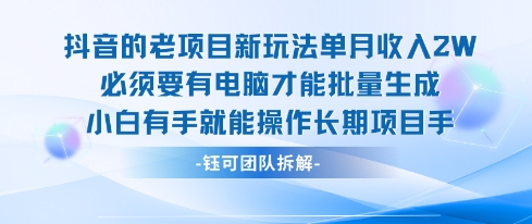 老项目新玩法单月收入2W小白有手就能操作长期项目-洛柒笔记