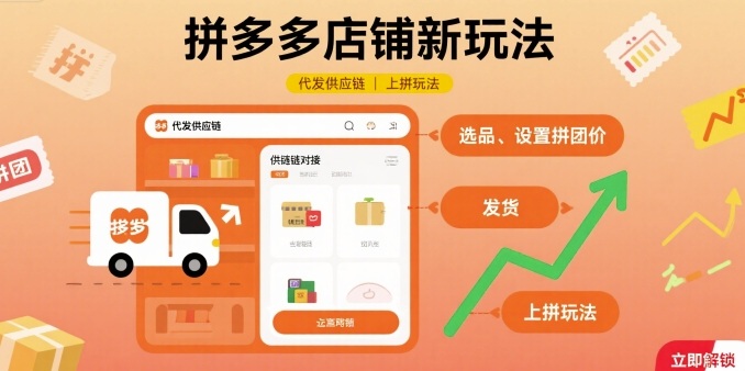 拼多多店铺新玩法，代发供应链上拼玩法-洛柒笔记