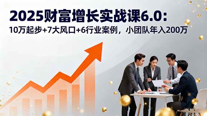 2025财富增长实战课6.0：10万起步+7大风口+6行业案例，小团队年入200万-洛柒笔记