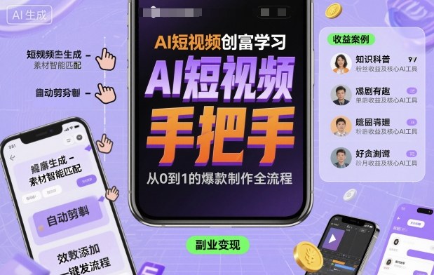 AI短视频创富学习，手把手教会你制作AI短视频-洛柒笔记