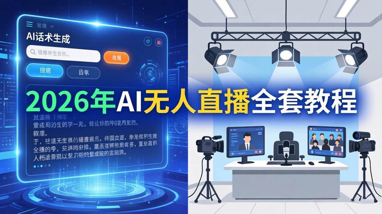 （17953期）2026年AI无人直播全套教程：OBS安装+软件配置+直播间搭建+话术生成+一键开播实操-洛柒笔记