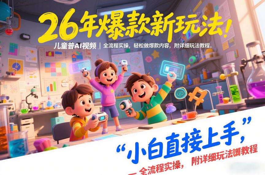 26年爆款新玩法，儿童科普AI视频，全流程实操，轻松做爆款内容，小白直接上手，附详细玩法教程-洛柒笔记