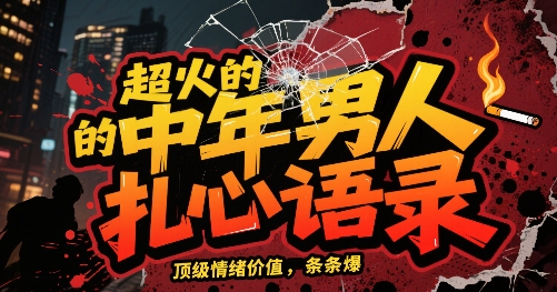超火的中年男人扎心语录，顶级情绪价值，条条爆，AI操作简单-洛柒笔记