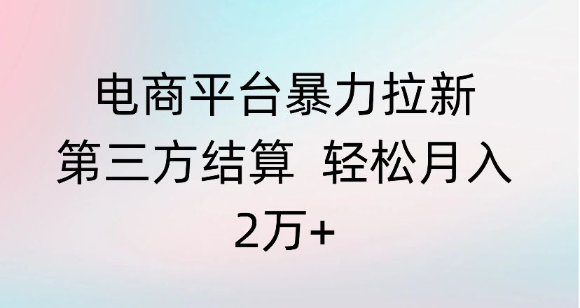 电商平台暴力拉新第三方结算 轻松月入2万+【揭秘】-洛柒笔记