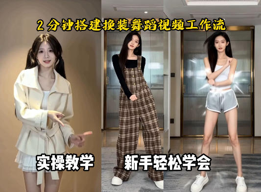 通过Coze工作流，制作《跳舞卡点换装视频》，两分钟制作完成，从0到1演示搭建过程-洛柒笔记