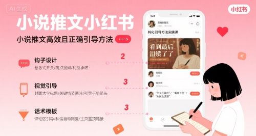 小说推文小红书高转化引导方法实操课，小说推文高效且正确引导方法-洛柒笔记
