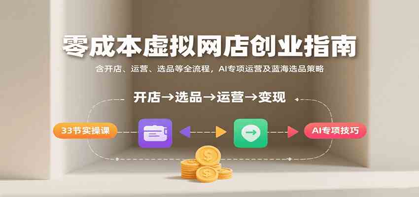 零成本虚拟网店创业指南，含开店、运营、选品等全流程， AI专项运营及蓝海选品策略-洛柒笔记