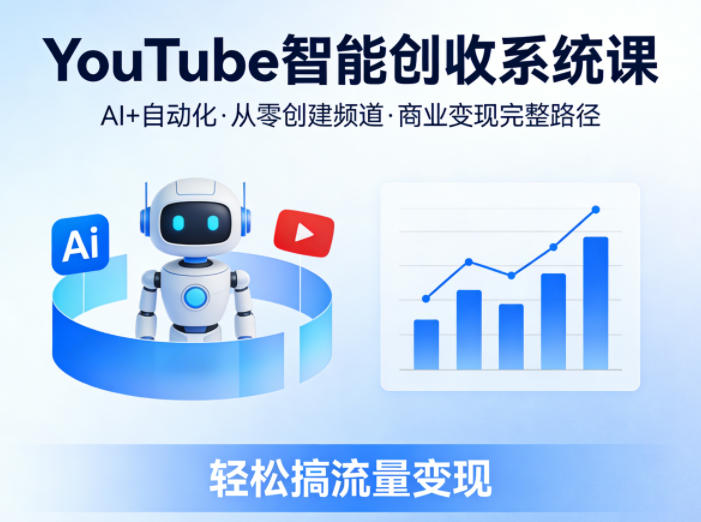 YouTube智能创收系统课，AI+自动化，从零创建YouTube频道并实现商业变现的完整路径，轻松搞流量变现-洛柒笔记