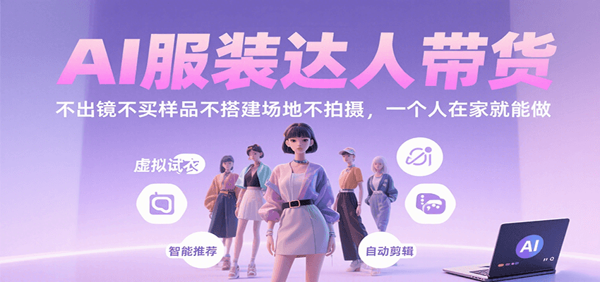 AI服装达人带货，不出镜不买样品不搭建场地不拍摄，一个人在家就能做-洛柒笔记