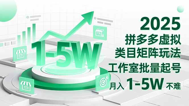 （16548期）2025 拼多多虚拟类目矩阵玩法，工作室批量起号，月入 1-5W 不难-洛柒笔记