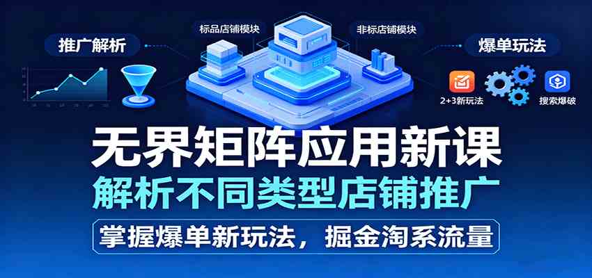 无界矩阵应用新课，解析不同类型店铺推广，掌握爆单新玩法，掘金淘系流量-洛柒笔记