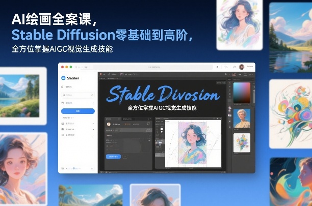 AI绘画全案课，Stable Diffusion零基础到高阶，全方位掌握AIGC视觉生成技能-洛柒笔记
