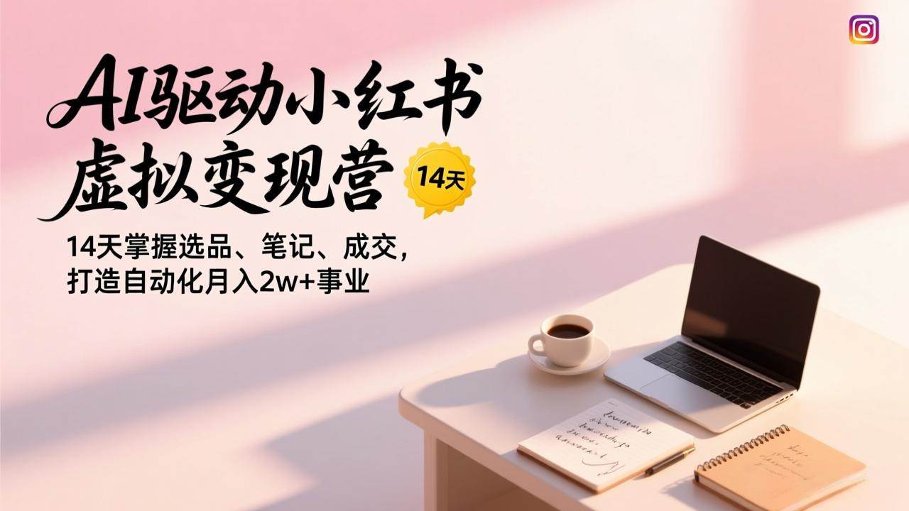 （17204期）AI驱动小红书虚拟变现营，14天掌握选品、笔记、成交，打造自动化月入2w+事业-洛柒笔记