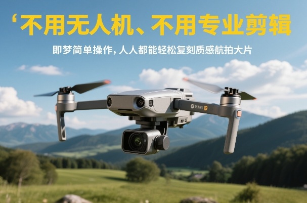 不用无人机、不用专业剪辑，即梦简单操作，人人都能轻松复刻质感航拍大片-洛柒笔记